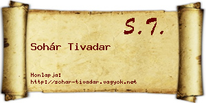 Sohár Tivadar névjegykártya