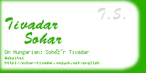 tivadar sohar business card